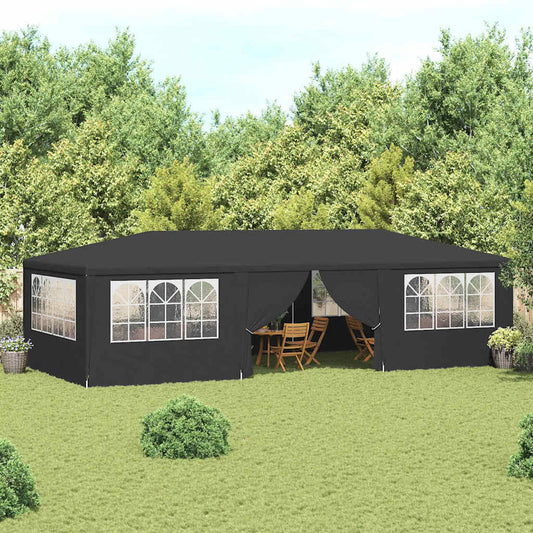 Profi-Partyzelt mit Seitenwänden 4×9 m Anthrazit 90 g/m²
