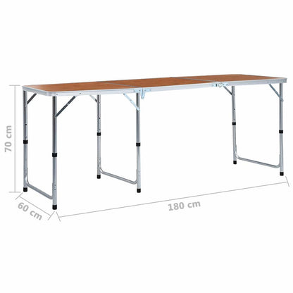 Klappbarer Campingtisch Aluminium 180 x 60 cm