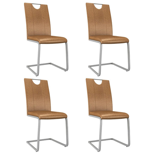 Esszimmerstühle 4 Stk. Braun Kunstleder