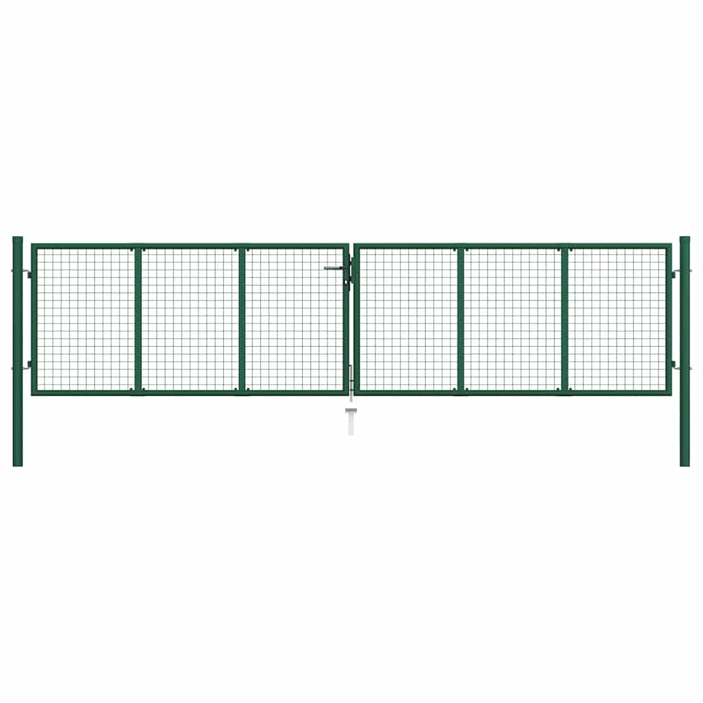 Maschen-Gartentor aus Stahl 400x100 cm Grün
