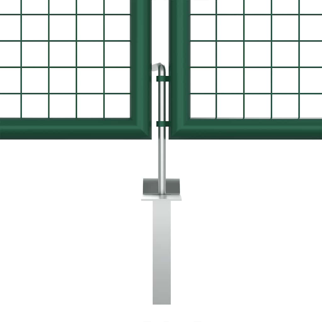 Maschen-Gartentor aus Stahl 400 x 125 cm Grün