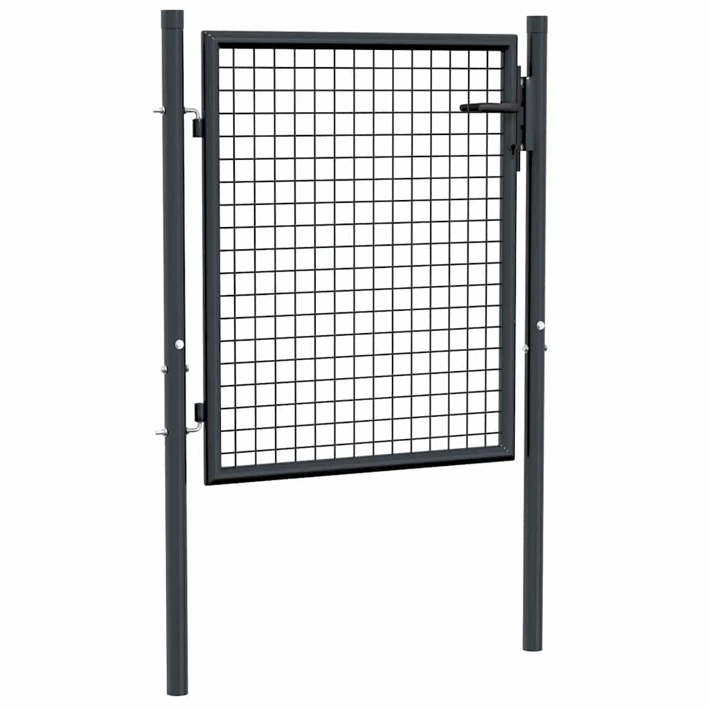 Maschen-Gartentor verzinkter Stahl 100 x 75 cm Grau