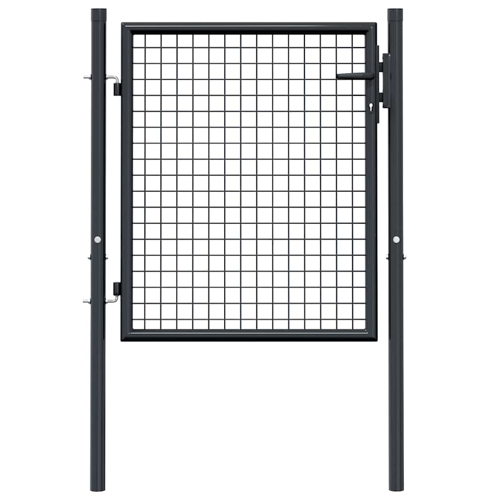 Maschen-Gartentor verzinkter Stahl 100 x 75 cm Grau