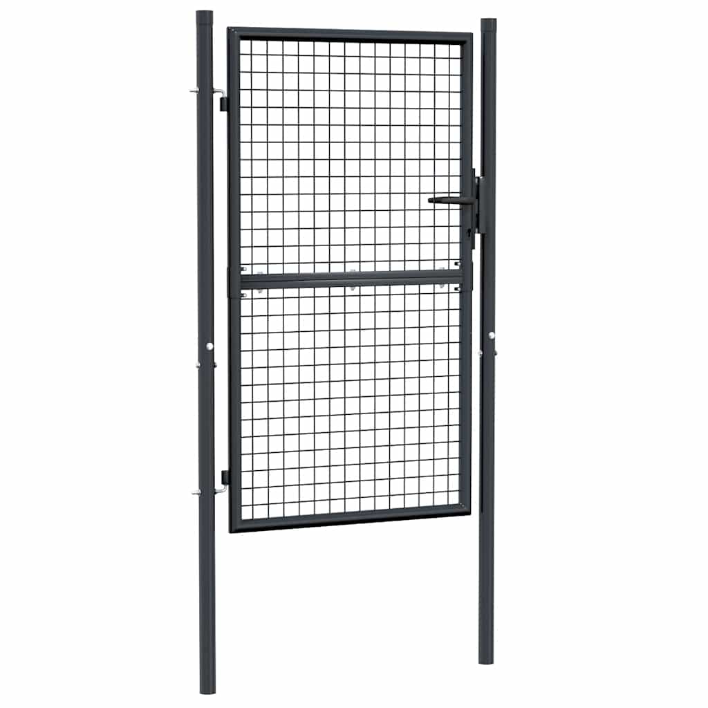 Maschen-Gartentor verzinkter Stahl 100 x 150 cm Grau