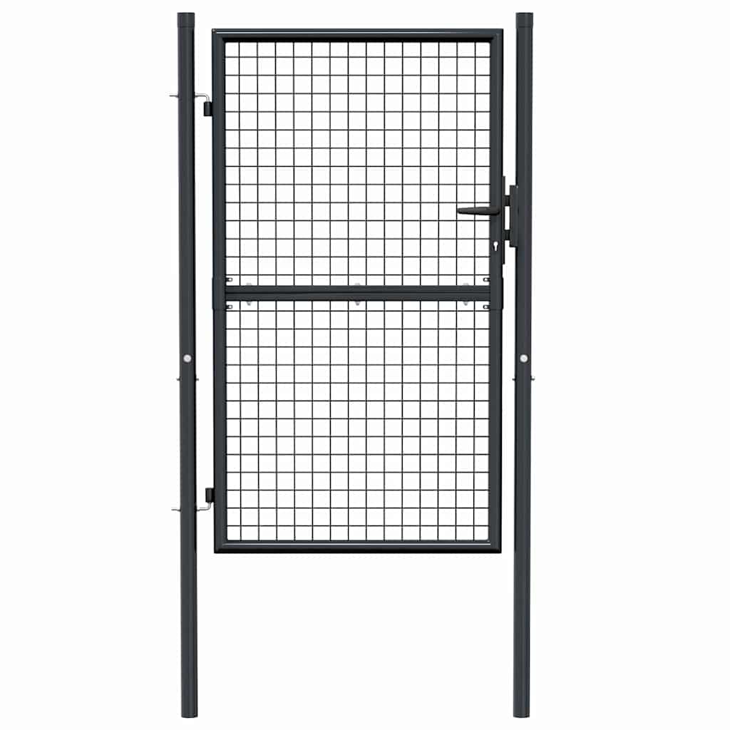 Maschen-Gartentor verzinkter Stahl 100 x 150 cm Grau