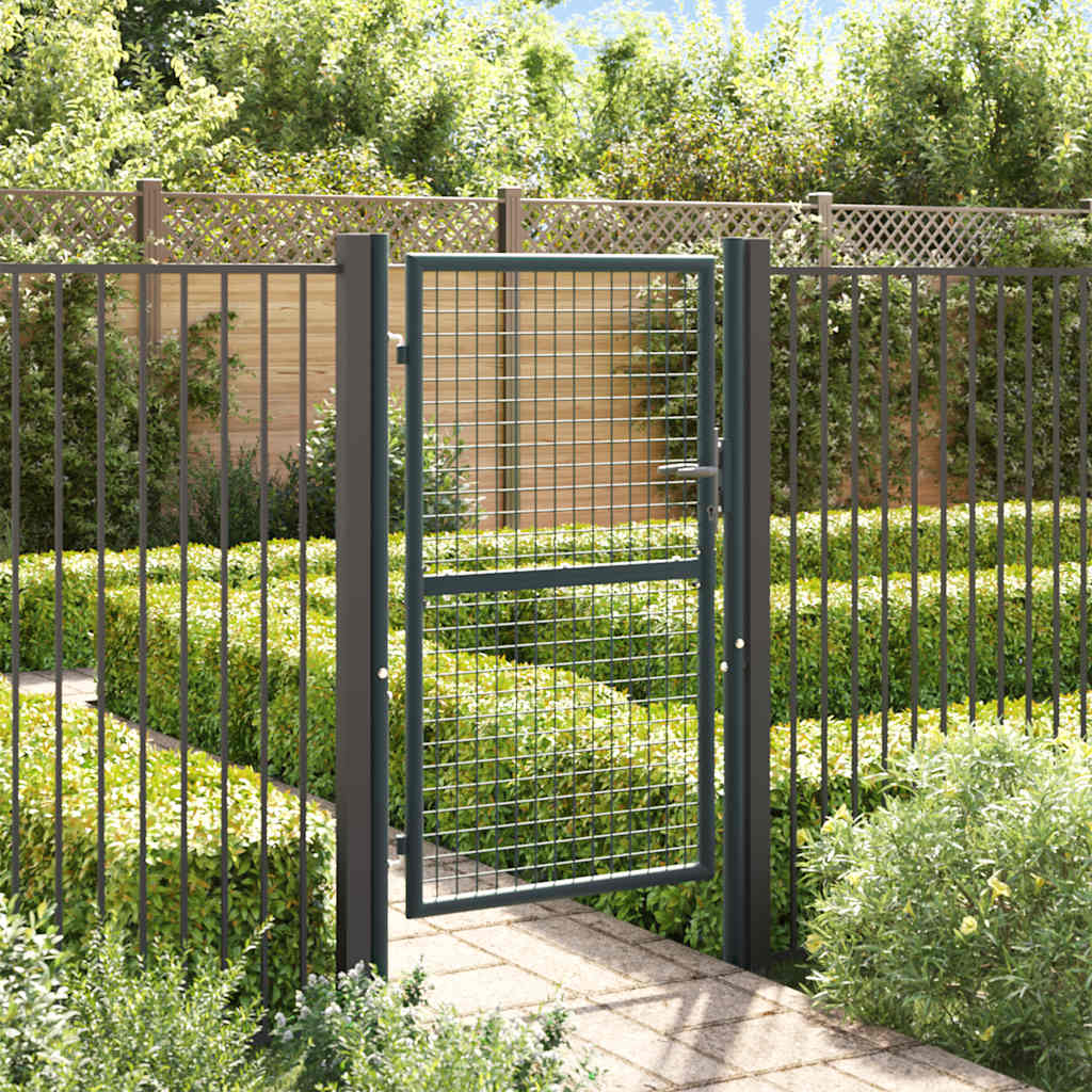 Maschen-Gartentor verzinkter Stahl 100 x 150 cm Grau