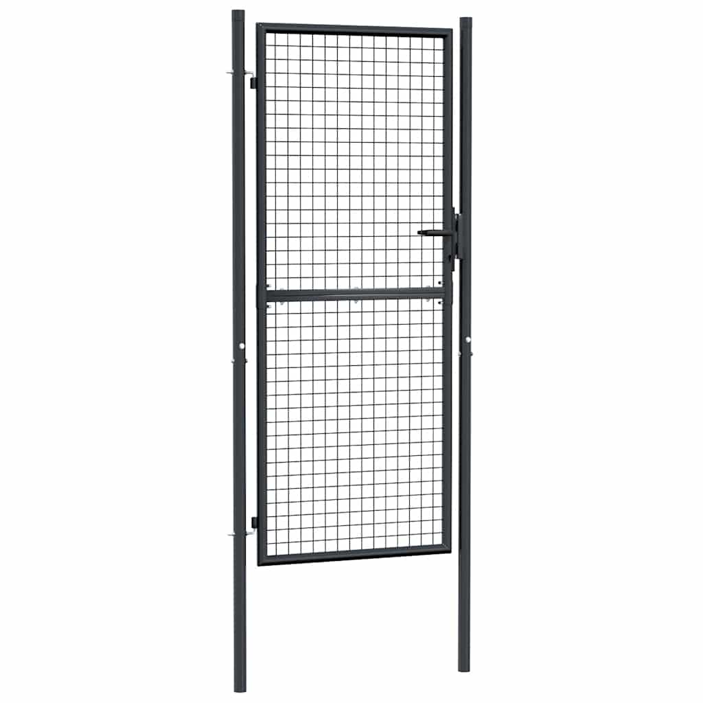Maschen-Gartentor verzinkter Stahl 100 x 200 cm Grau