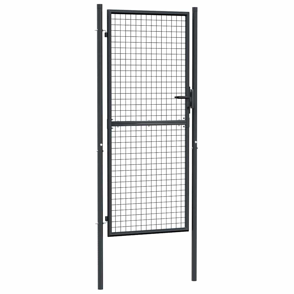 Maschen-Gartentor verzinkter Stahl 100 x 200 cm Grau