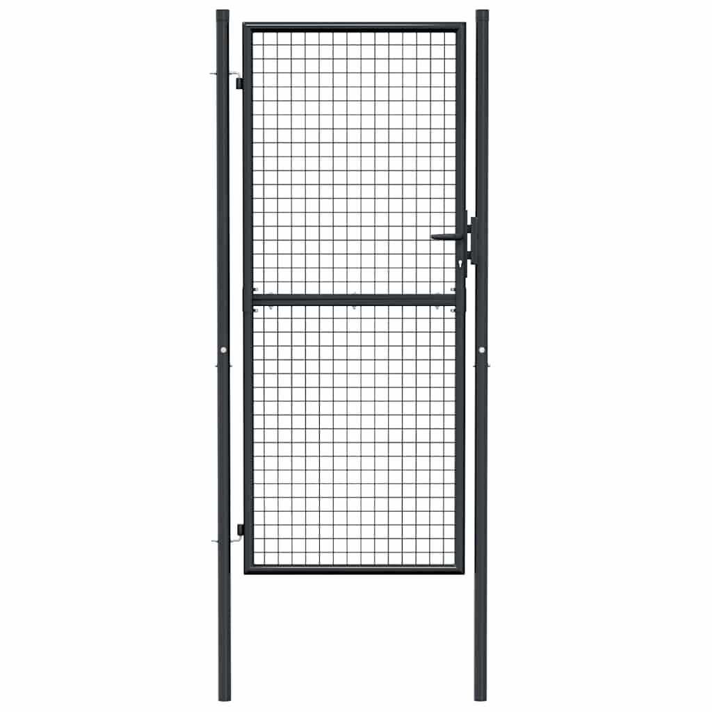 Maschen-Gartentor verzinkter Stahl 100 x 200 cm Grau