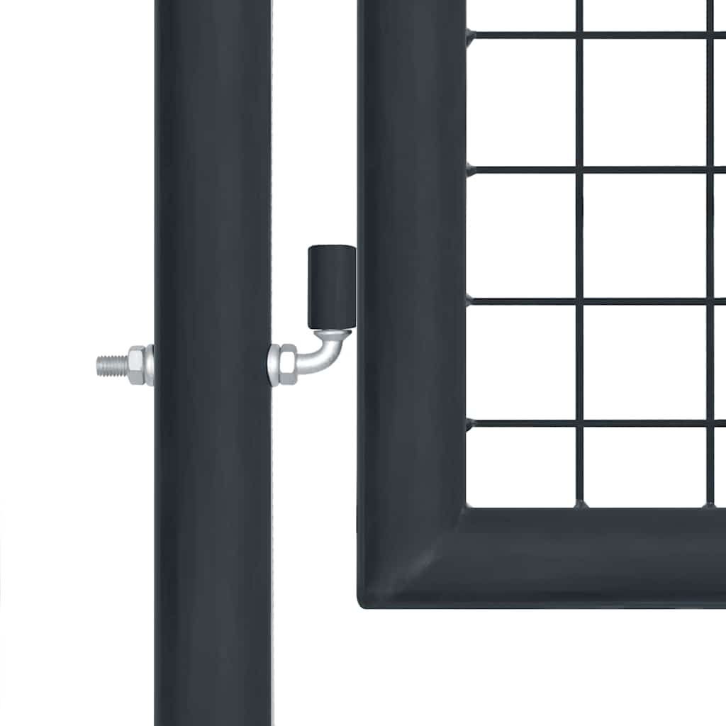 Maschen-Gartentor verzinkter Stahl 400 x 75 cm Grau