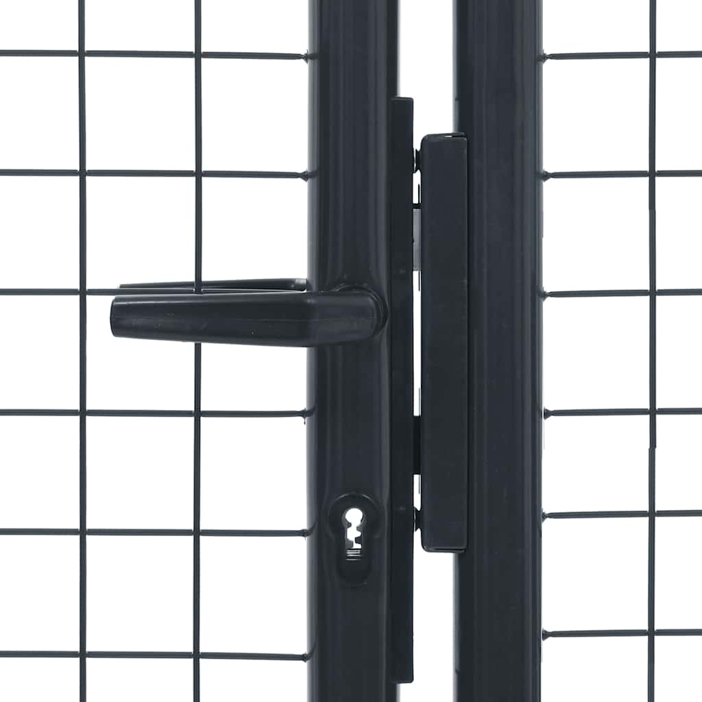Maschen-Gartentor verzinkter Stahl 400 x 75 cm Grau