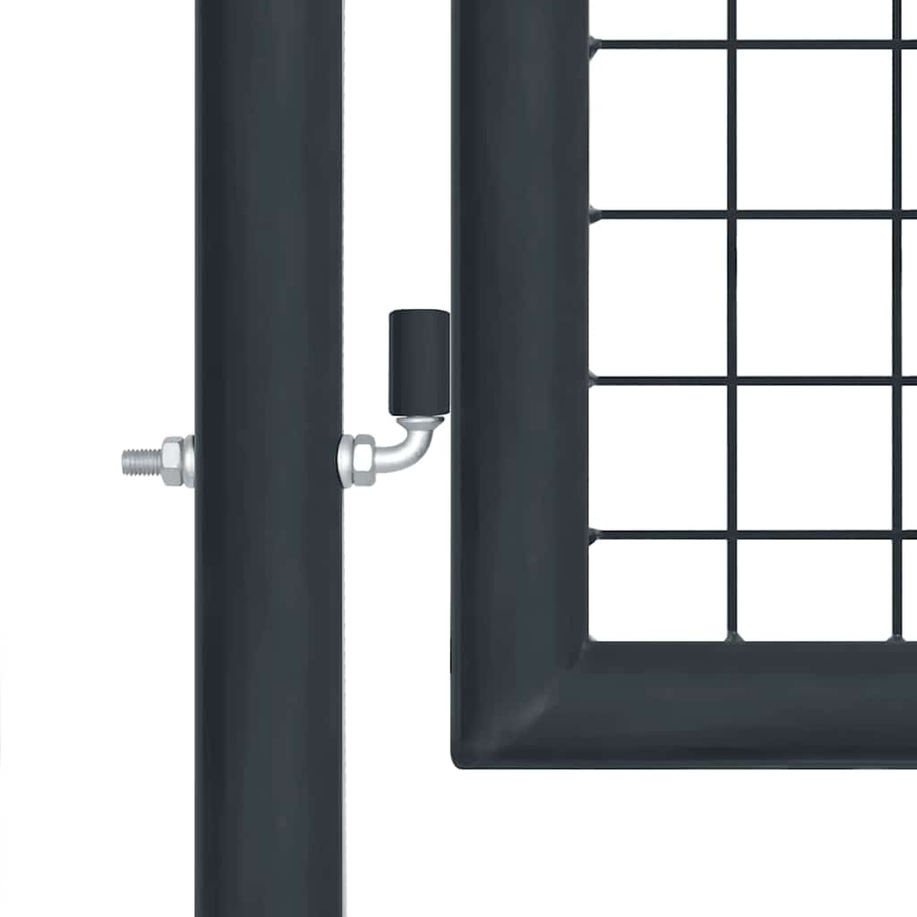 Maschen-Gartentor verzinkter Stahl 400 x 100 cm Grau