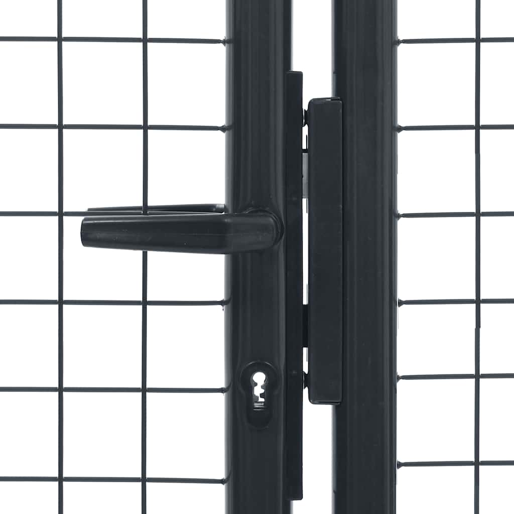 Maschen-Gartentor verzinkter Stahl 400 x 100 cm Grau