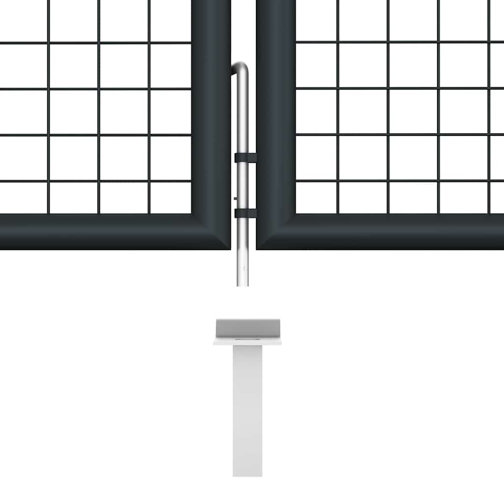 Maschen-Gartentor verzinkter Stahl 400 x 100 cm Grau