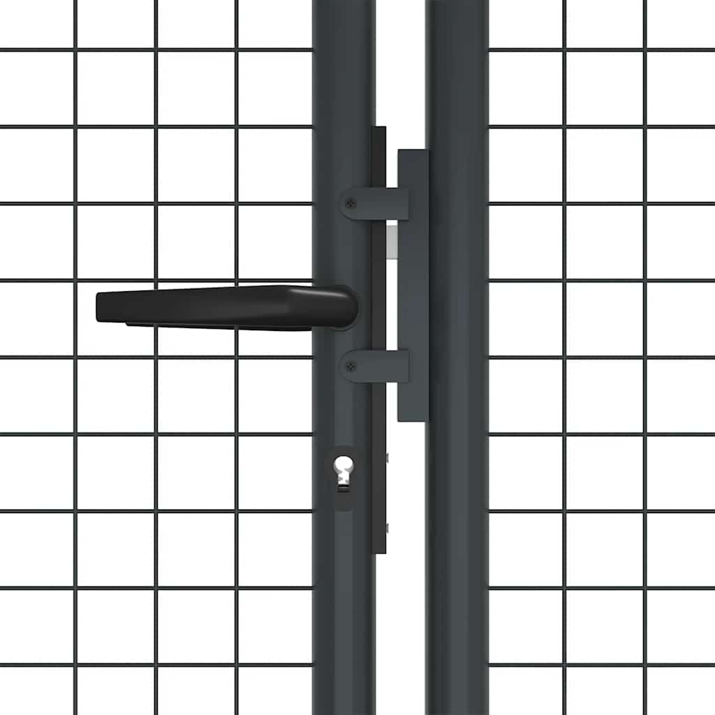 Maschen-Gartentor verzinkter Stahl 400 x 125 cm Grau