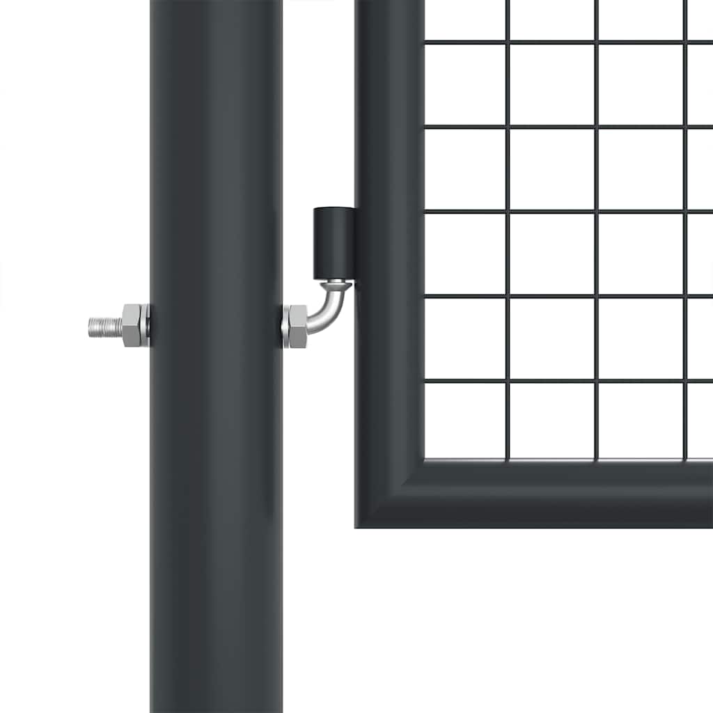 Maschen-Gartentor verzinkter Stahl 400 x 125 cm Grau
