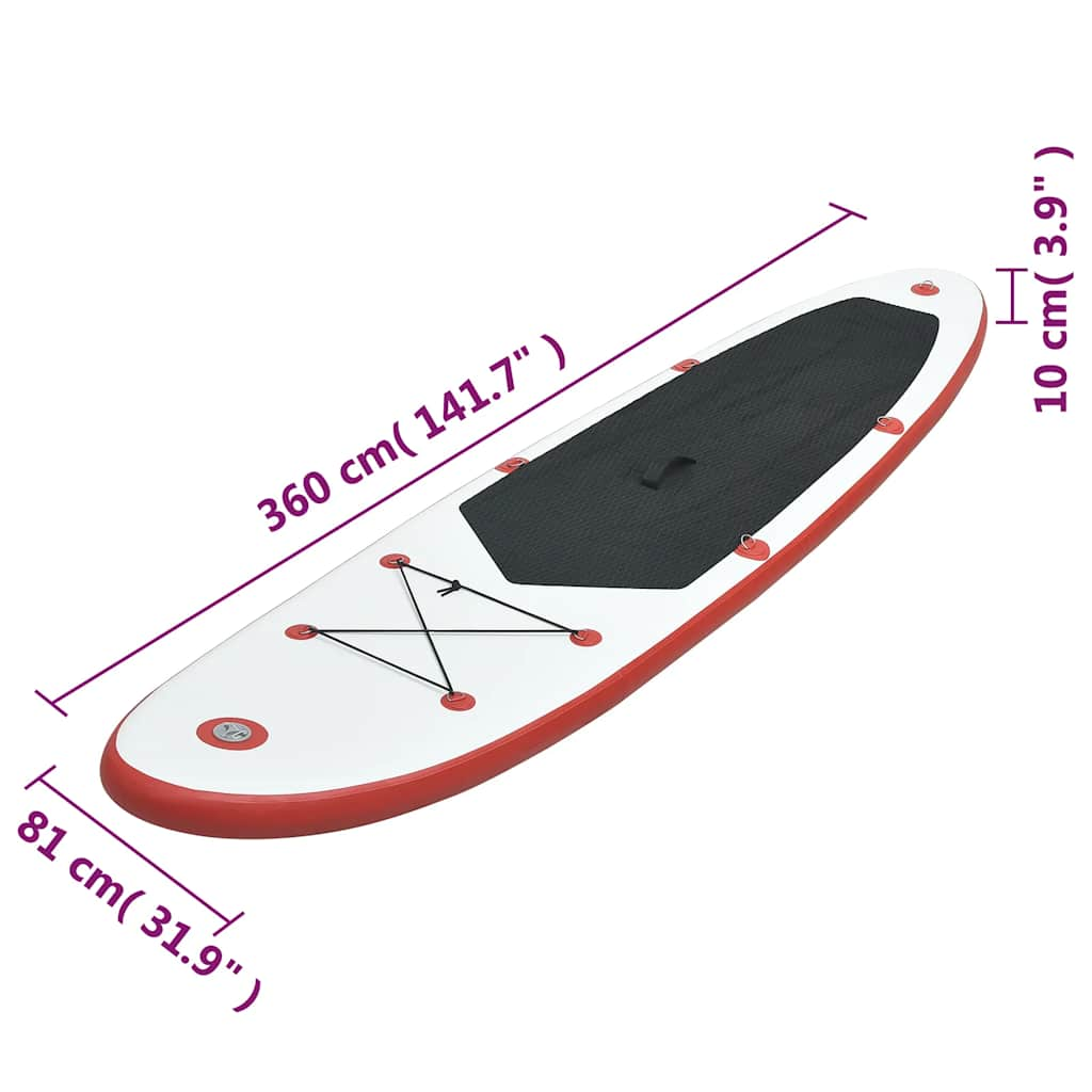 Planche SUP gonflable rouge et blanc