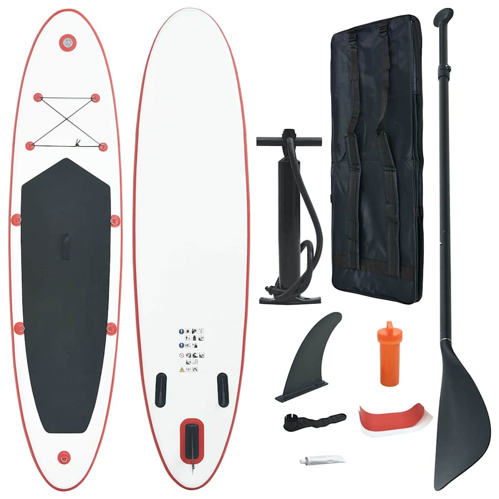 Stand Up Paddle Surfboard SUP Gonflable Rouge et Blanc