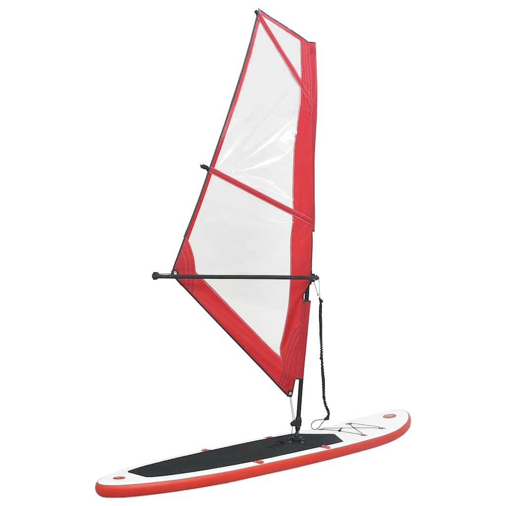 Planche SUP gonflable avec jeu de voiles rouge et blanc