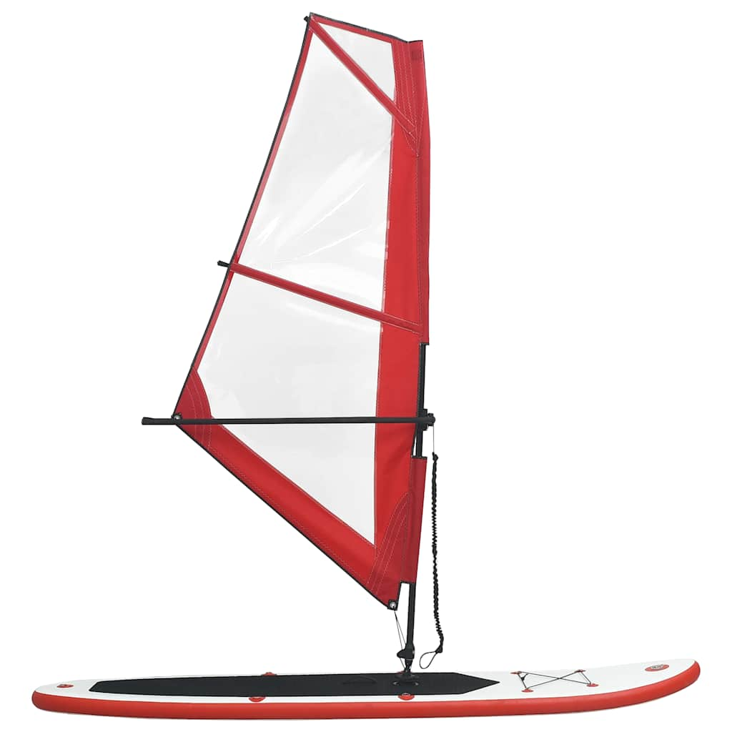 Planche SUP gonflable avec jeu de voiles rouge et blanc