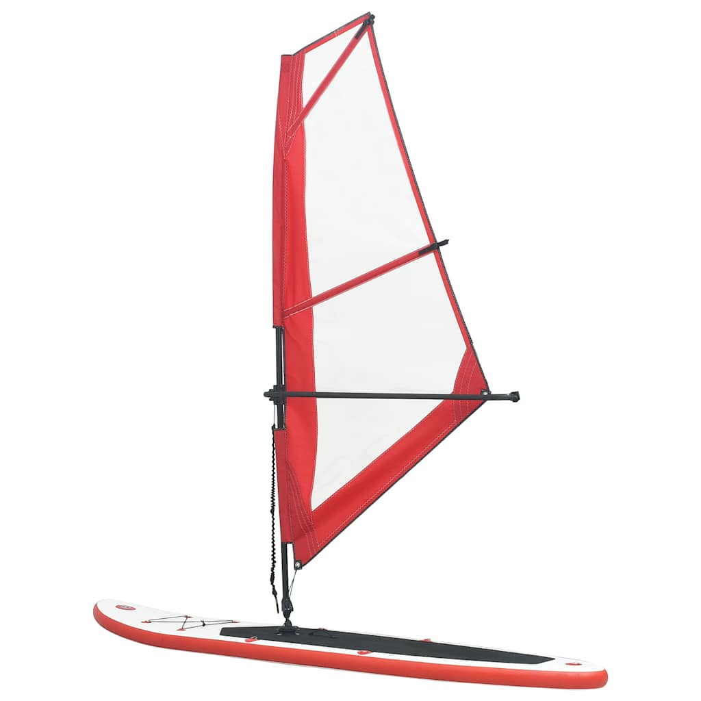 Planche SUP gonflable avec jeu de voiles rouge et blanc