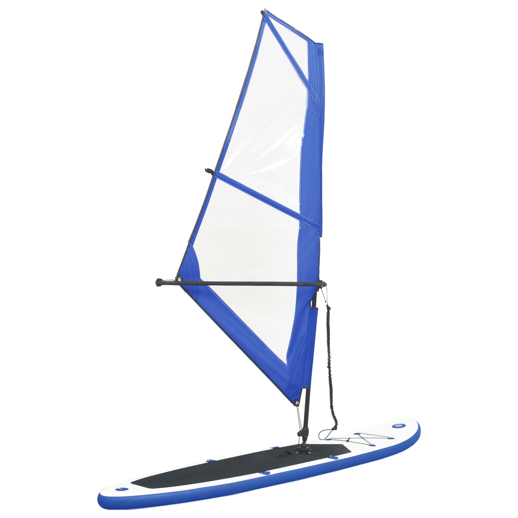 Planche SUP gonflable avec jeu de voiles bleu et blanc