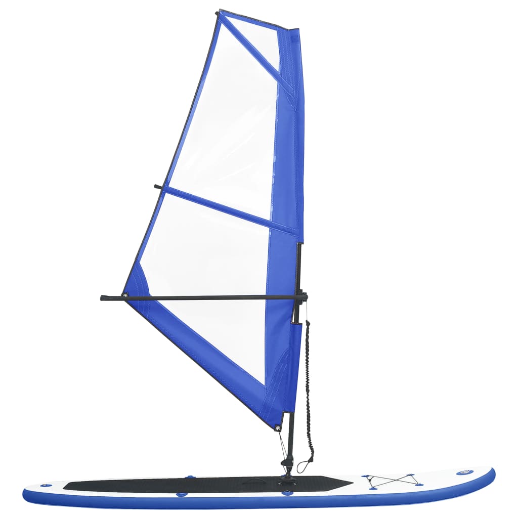 Planche SUP gonflable avec jeu de voiles bleu et blanc