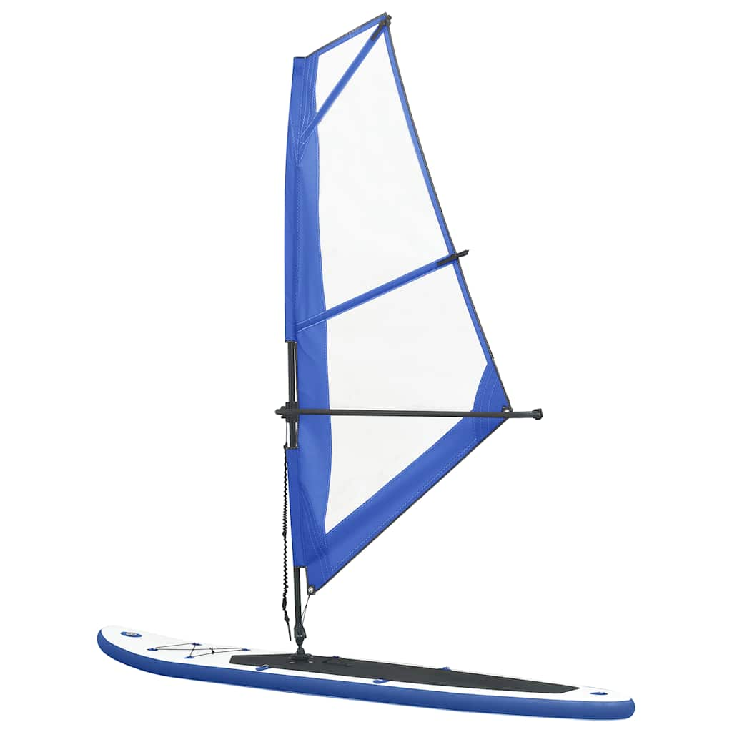 Planche SUP gonflable avec jeu de voiles bleu et blanc