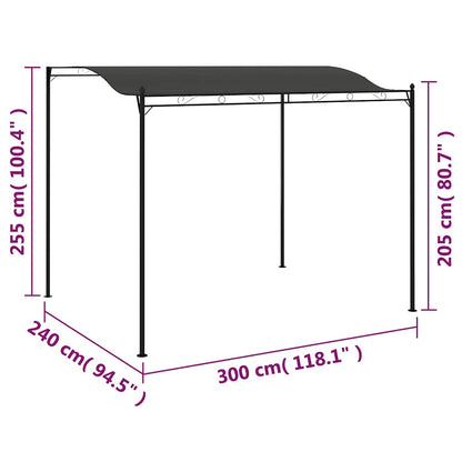 Pavillon 3x2,4 m Anthrazit