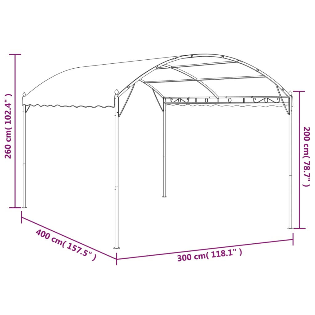 Pavillon 3x4 m Anthrazit