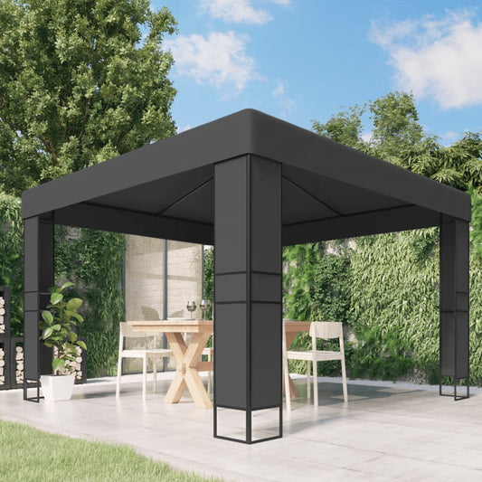 Pavillon mit Doppeldach 3 x 3 m Anthrazit