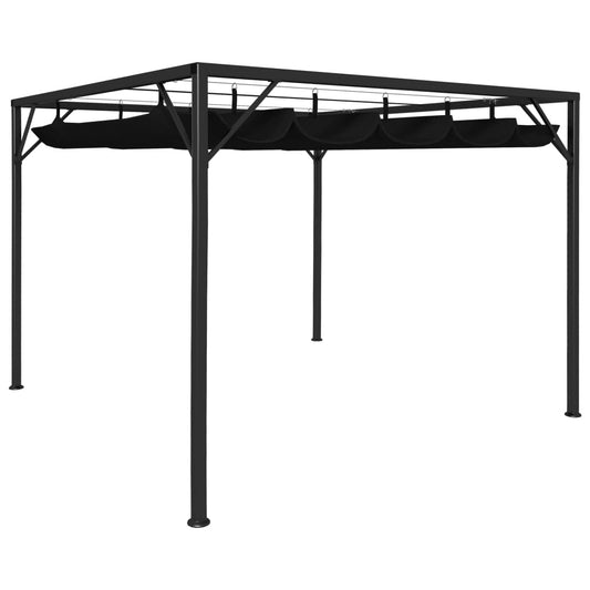 Pavillon de jardin avec toit extensible 3x3 m anthracite