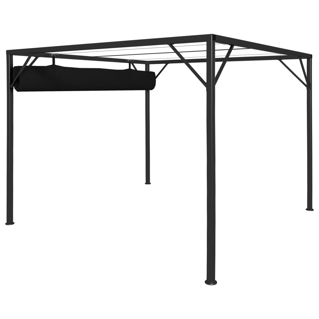 Pavillon de jardin avec toit extensible 3x3 m anthracite