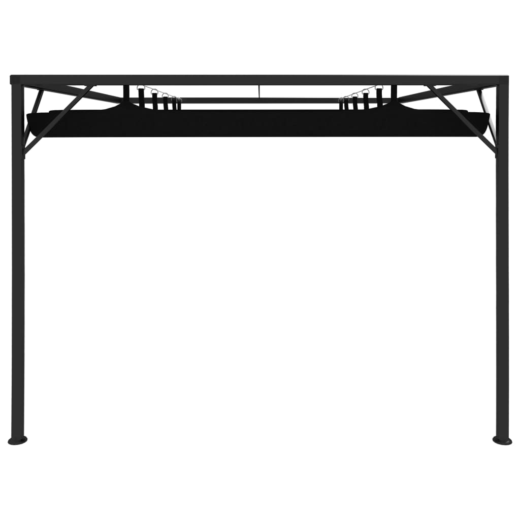 Wand-Pavillon mit Schiebedach 3x3 m Anthrazit