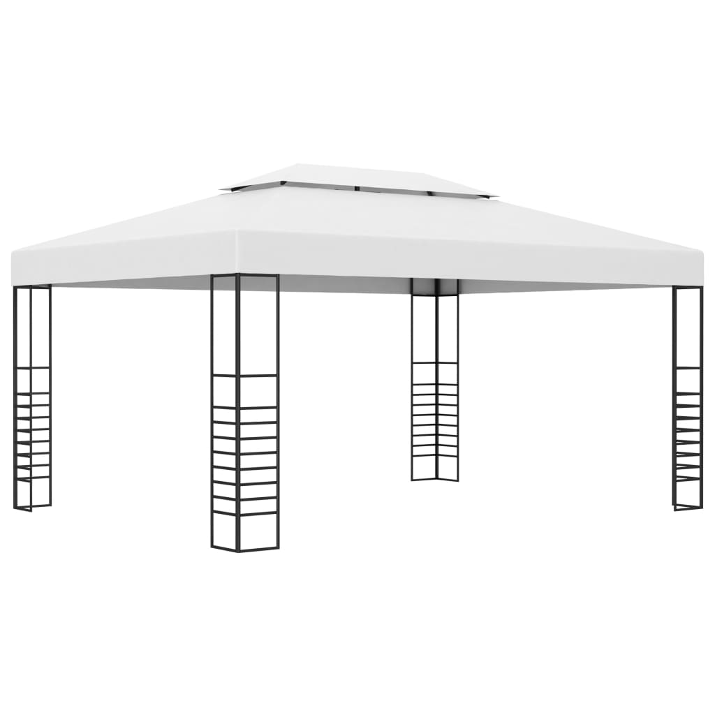 Pavillon de jardin en acier thermolaqué 4x3x2,7 m blanc