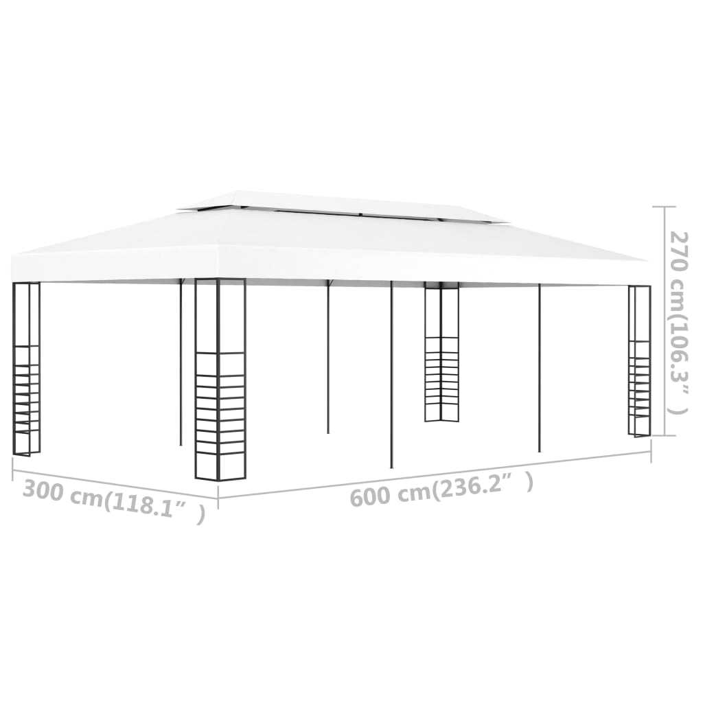 Gartenpavillon 6×3 m Weiß