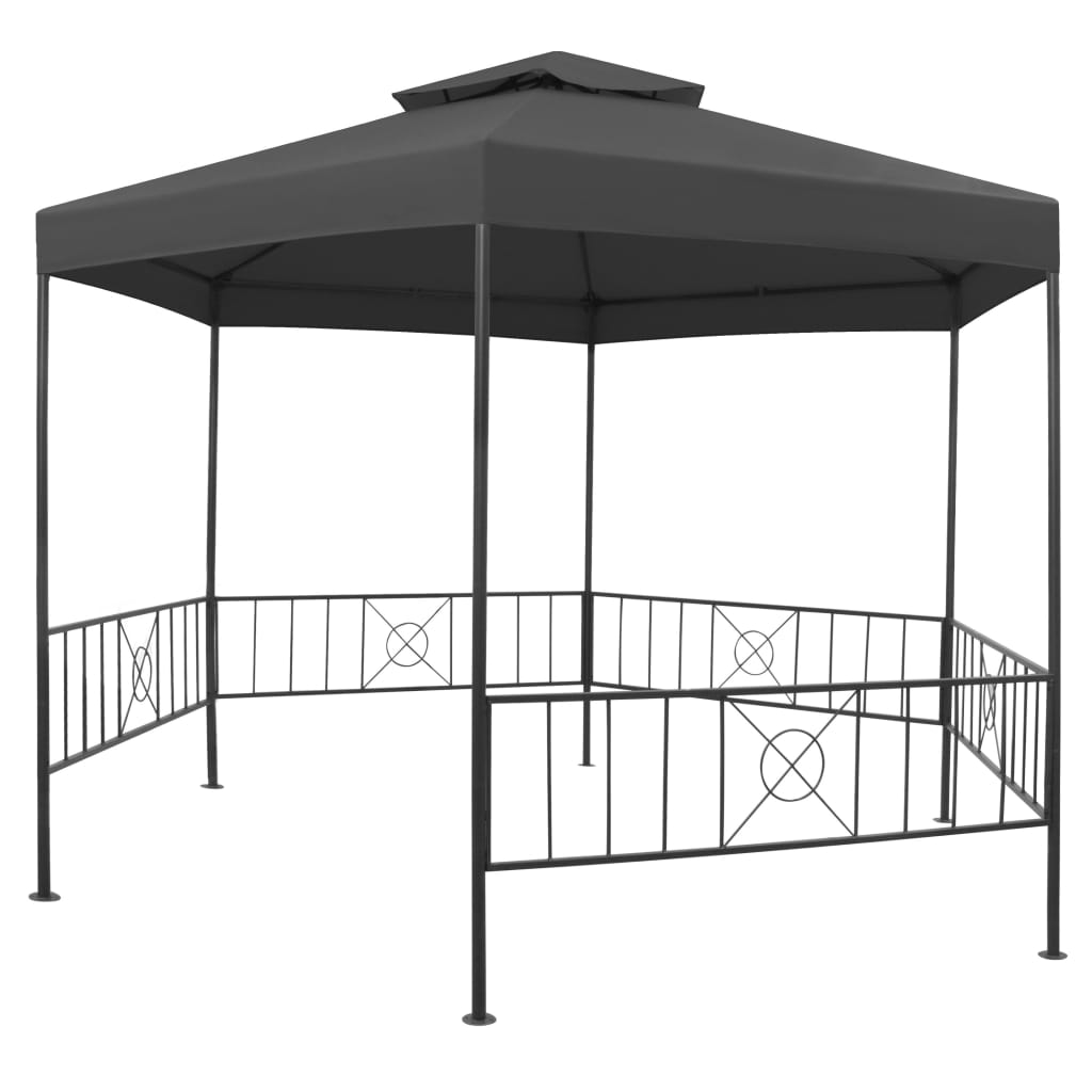 Pavillon de jardin 323x275x265 cm anthracite