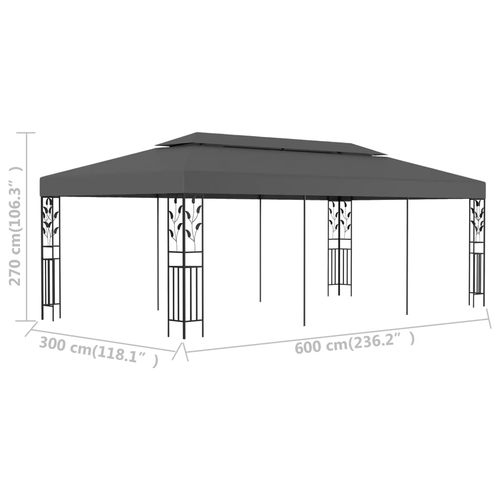 Pavillon 3×6 m anthracite