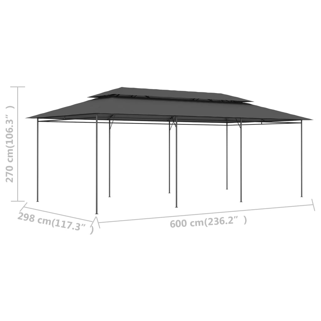 Pavillon 600x298x270 cm Anthrazit