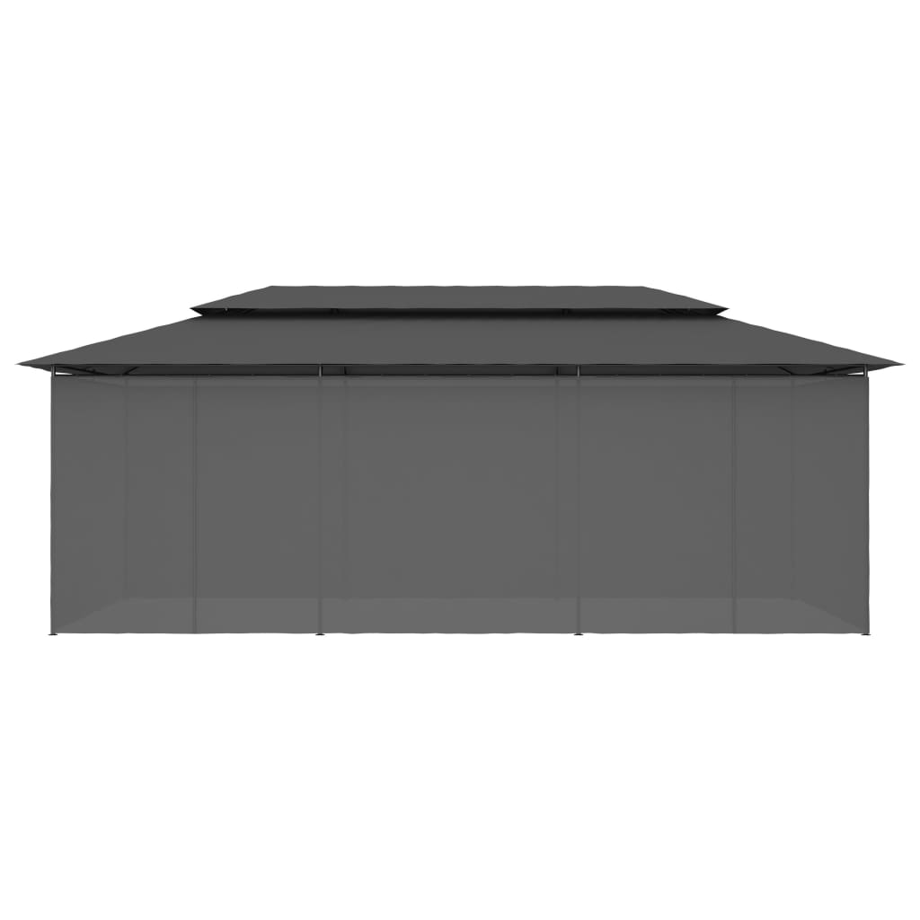 Tonnelle avec rideaux 600x298x270 cm anthracite