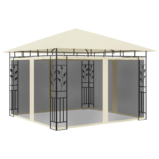 Tonnelle avec moustiquaire 3x3x2,73 m crème 180 g/m²