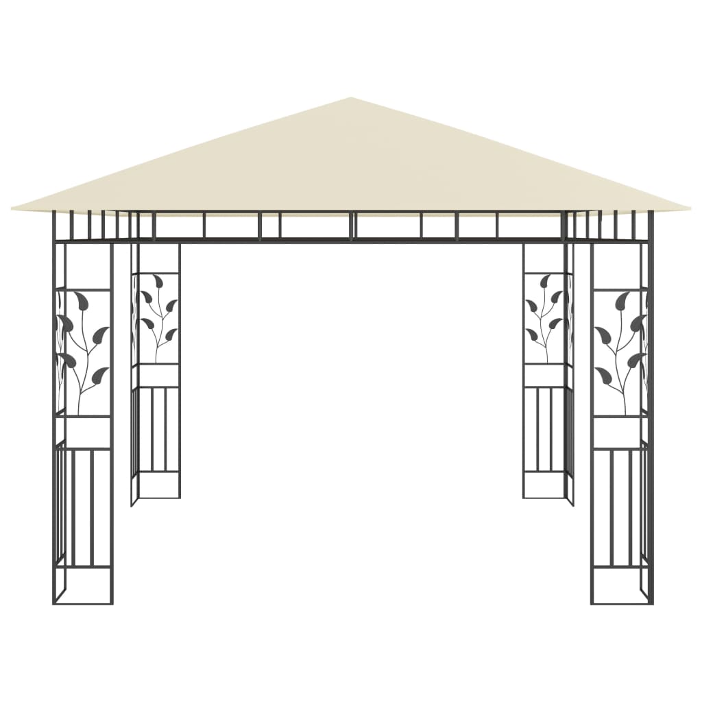 Tonnelle avec moustiquaire 3x3x2,73 m crème 180 g/m²