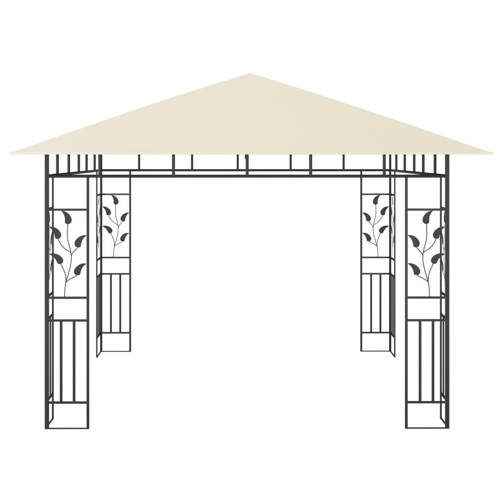 Tonnelle avec moustiquaire 3x3x2,73 m crème 180 g/m²