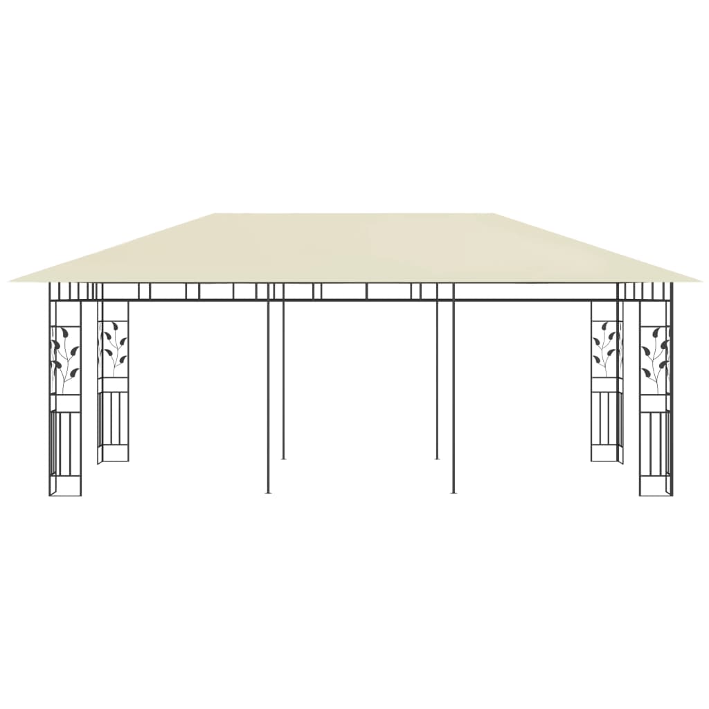 Pavillon mit Moskitonetz 6x3x2,73 m Creme