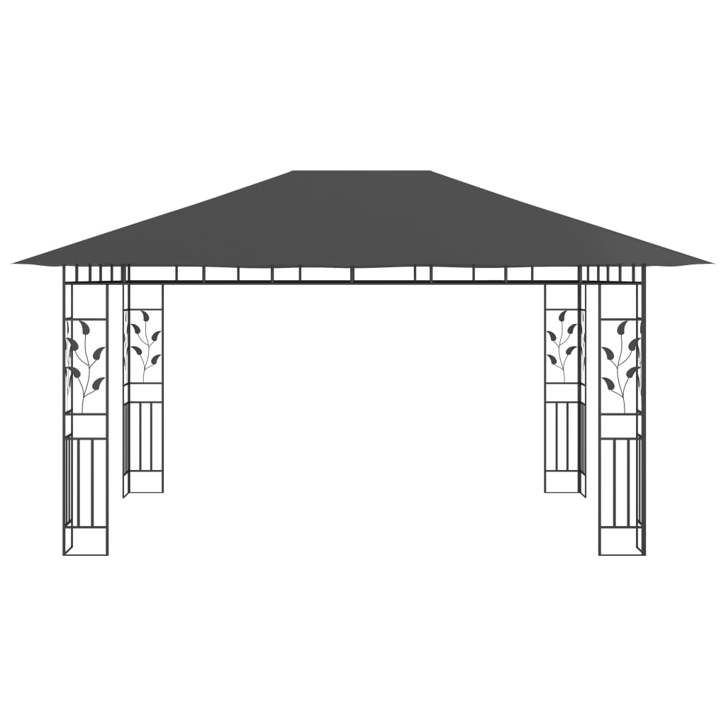 Tonnelle avec moustiquaire 4x3x2,73 m anthracite 180 g/m²