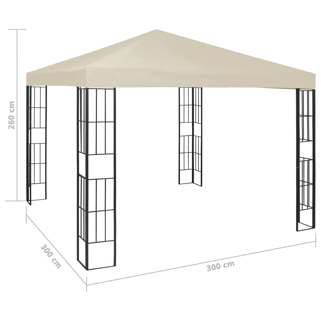 Gazebo 3×3 m crème