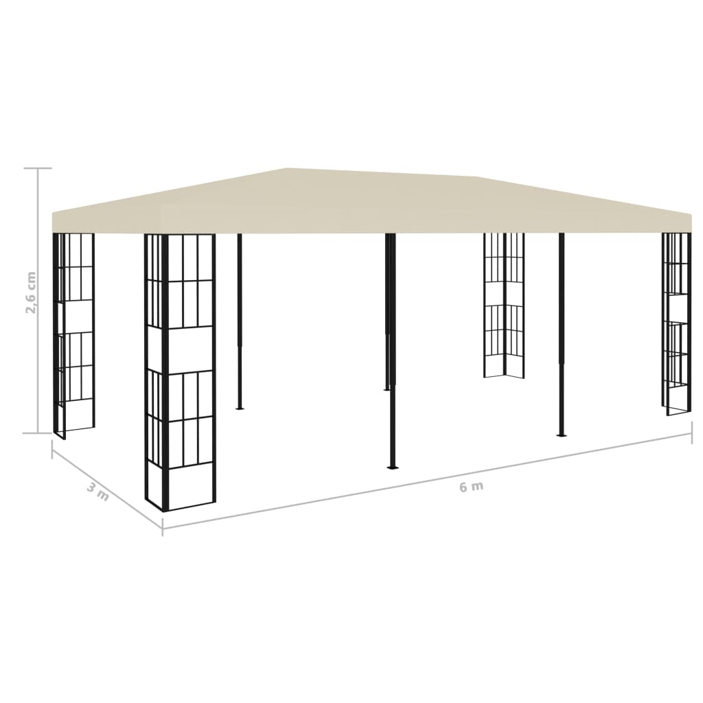 Gazebo 3x6 m crème