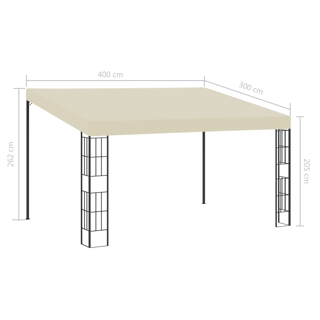 Wand-Pavillon 3x4 m Creme Stoff