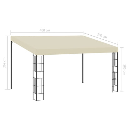 Wand-Pavillon 3x4 m Creme Stoff