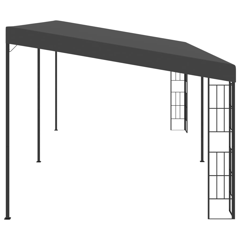 Tonnelle murale 3x6 m en tissu anthracite